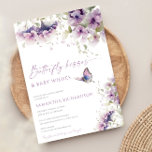 Butterfly kisses and baby wishes purple lavender invitation<br><div class="desc">For more advanced customisation of this design,  simply select the "Edit using Design Tool" button above!</div>