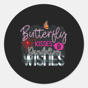 Butterfly Kisses And Dandelion Wishes Spring Garde Classic Round Sticker