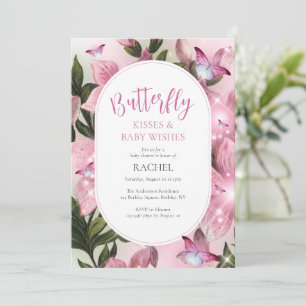 Butterfly Kisses and Wishes Baby Shower Invitation