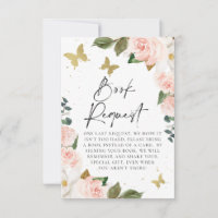 Butterfly Kisses Baby Shower Book Request Insert
