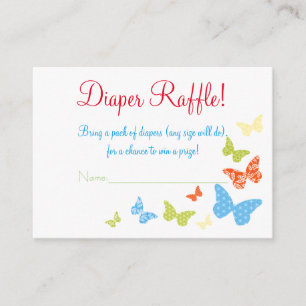 Butterfly Kisses Baby Shower Diaper Raffle Tickets Enclosure Card