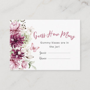 Butterfly Kisses Baby Shower Game Enclosure Card