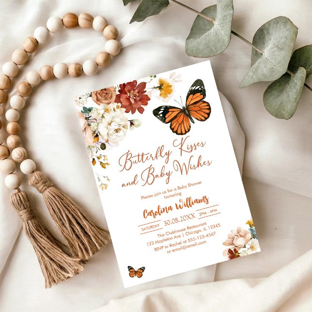 Butterfly Kisses Baby Shower Invitation (Creator Uploaded)