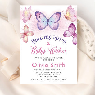 Butterfly Kisses Baby Shower Invitation