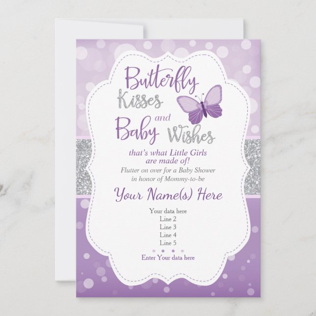 Butterfly Kisses  Baby Shower Invitation (Front)