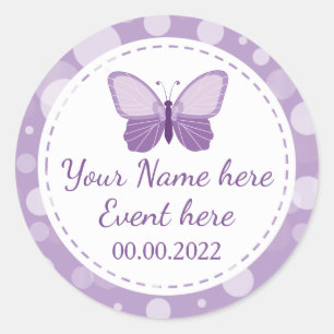 Butterfly Kisses Baby Shower Stickers tags