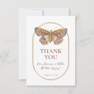 Butterfly Kisses Baby Shower Thank you Card