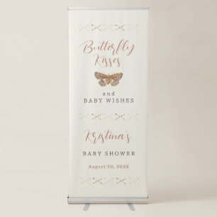 Butterfly Kisses Baby Shower Welcome Retractable Banner