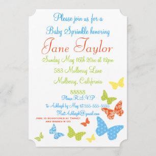 Butterfly Kisses Baby Sprinkle Invitation
