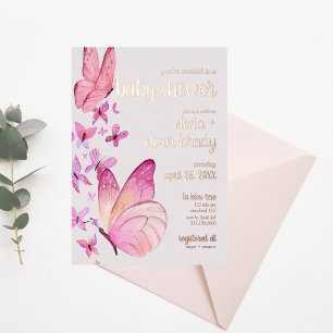 Butterfly Kisses & Baby Wishes   Baby Shower Pink