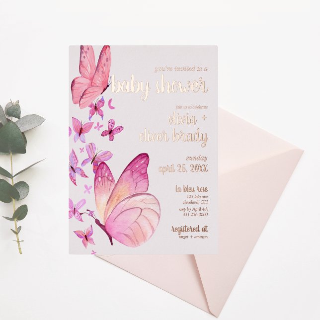 Butterfly Kisses & Baby Wishes | Baby Shower Pink (Creator Uploaded)