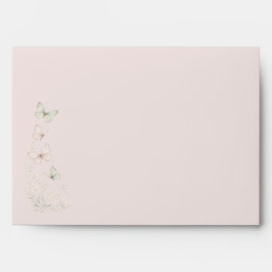 Butterfly Kisses Baby Wishes Baby Shower Pink Envelope