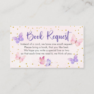 BUTTERFLY KISSES & BABY WISHES Book Request Enclosure Card