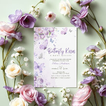Butterfly Kisses & Baby Wishes Purple Baby Shower