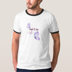 Butterfly Kisses & Baby Wishes Purple Dad To Be T-Shirt