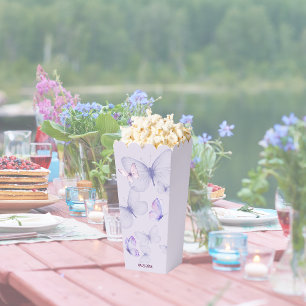 Butterfly Kisses & Baby Wishes   Purple Popcorn Favour Box