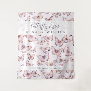 Butterfly Kisses & Baby Wishes Shower Backdrop Tapestry