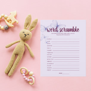 Butterfly Kisses Baby Word Scramble Game Purple