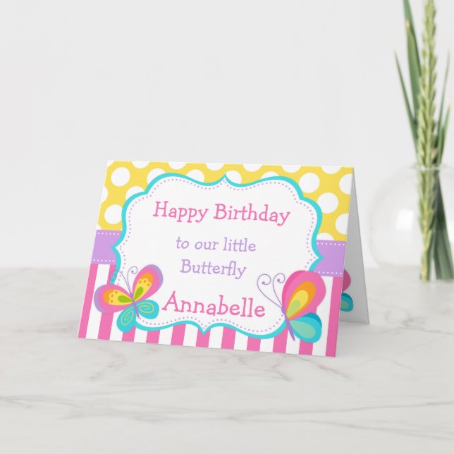 Butterfly Kisses Birthday Card (Front)
