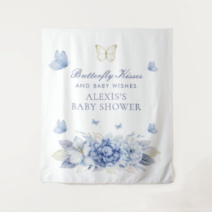 Butterfly Kisses Boy Baby Shower Tapestry