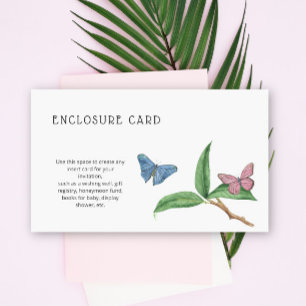 Butterfly Kisses Custom Text Enclosure Card
