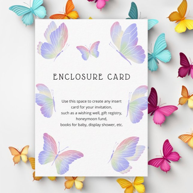 Butterfly Kisses Custom Text Enclosure Card (Creator Uploaded)