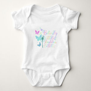 Butterfly Kisses Dandelion Wishes Cute Customised Baby Bodysuit