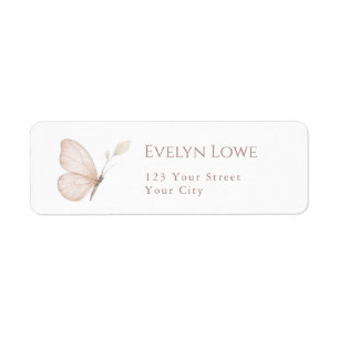 Butterfly Kisses Elegant Chic Return Address
