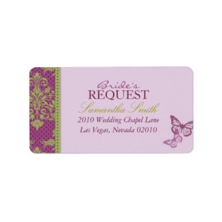 Butterfly Kisses Flirt Address Label