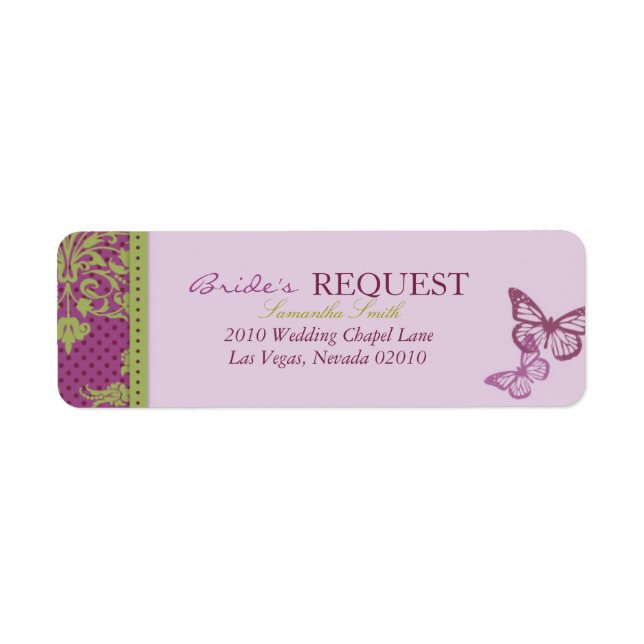 Butterfly Kisses Flirt Return Label (Front)