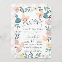 Butterfly Kisses Floral Garden Pink Baby Shower
