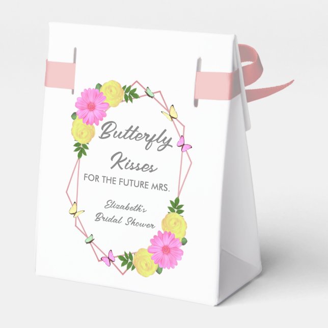 Butterfly Kisses For The Future Mrs. Bridal Shower Favour Box (Back Side)