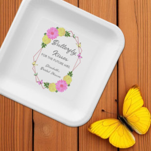 Butterfly Kisses For The Future Mrs. Bridal Shower Paper Plate