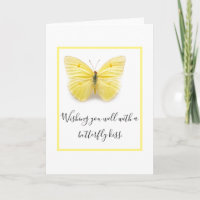 Butterfly Kisses Get Well Greeting Card
