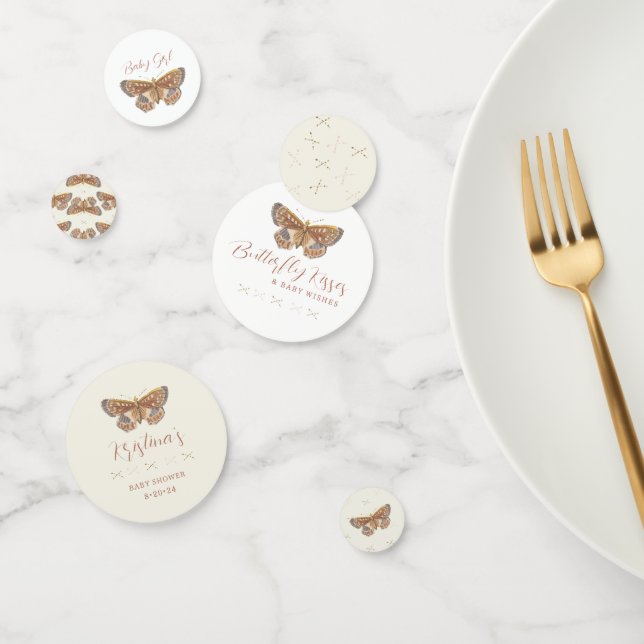 Butterfly Kisses Girl Baby Shower Confetti (Group)