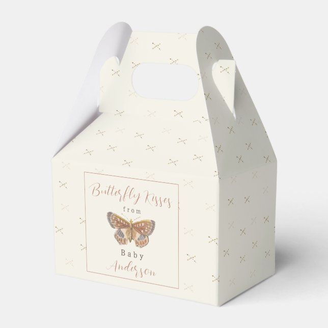 Butterfly Kisses Girl Baby Shower  Favour Box (Front Side)