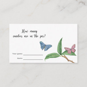 Butterfly Kisses How many candies Enclosure Card