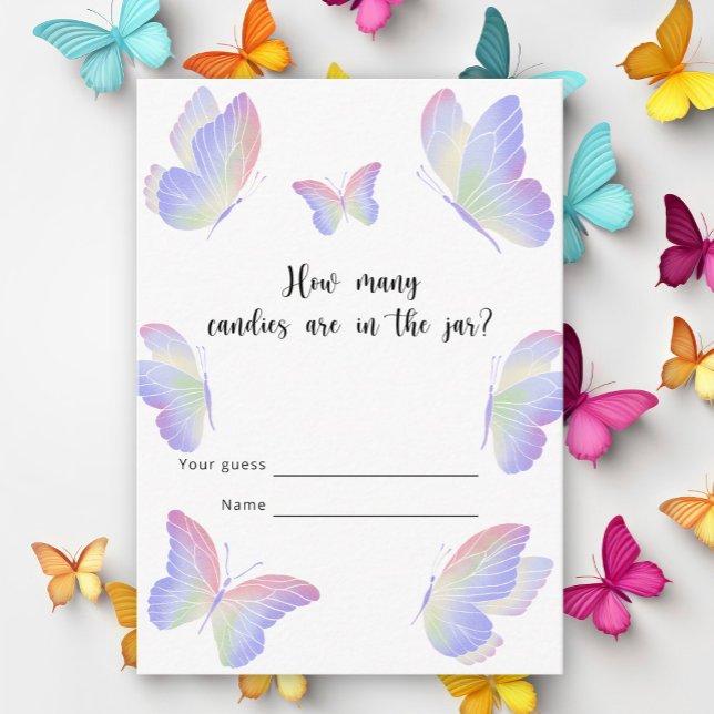Butterfly Kisses How many candies Enclosure Card (Creator Uploaded)
