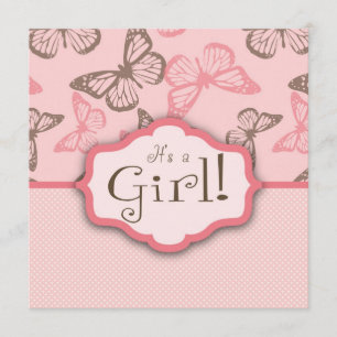 Butterfly Kisses Invitation Square