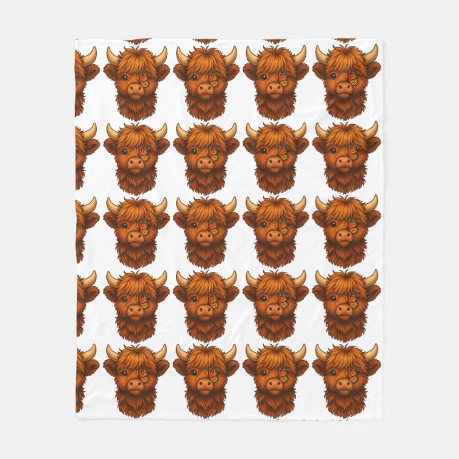 Butterfly Kisses & Moo Hugs – Fleece Medium Blanke (Front)