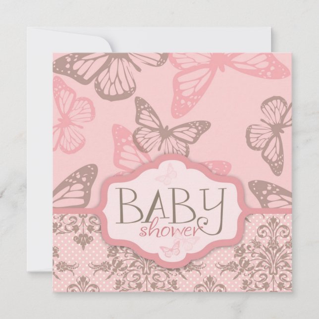 Butterfly Kisses Petal Invitation Square (Front)