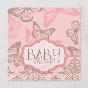 Butterfly Kisses Petal Invitation Square