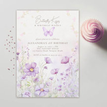 Butterfly Kisses Purple Wildflowers 1st Birthday