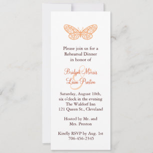 Butterfly Kisses Rehearsal Dinner Invite