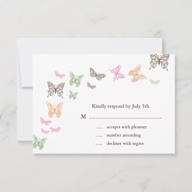 Butterfly Kisses RSVP Card (Front)