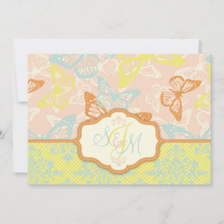 Butterfly Kisses Sweet Wedding Invitation Card
