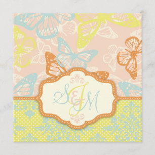 Butterfly Kisses Sweet Wedding Invite Square
