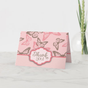 Butterfly Kisses Thank You Card