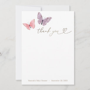 Butterfly Kisses Thank You Card