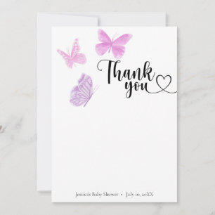 Butterfly Kisses Thank You Card